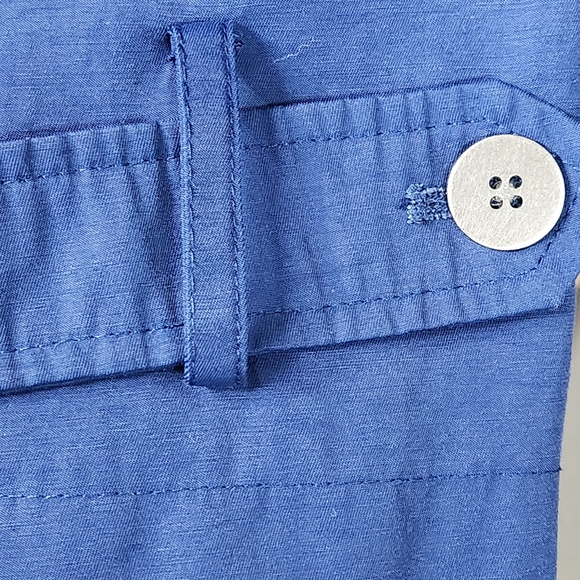 Rachel Zoe Double Breasted Cropped Trench Coat Size Medium Color Blue - Picture 8 of 10